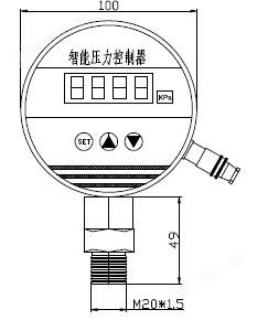  BPK104/105F4智能压力数显控制器（航插出线）(图2)