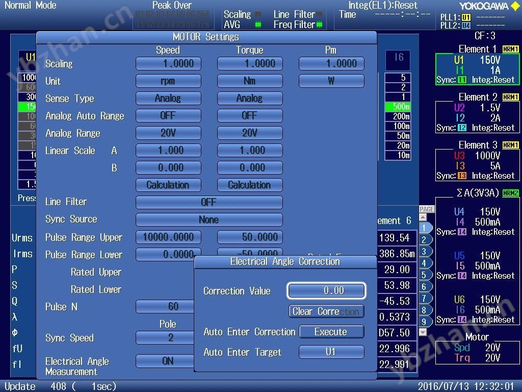 WT1800E Motor Evaluation Function